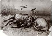 Jules Tavernier Slauterd for the hide oil painting